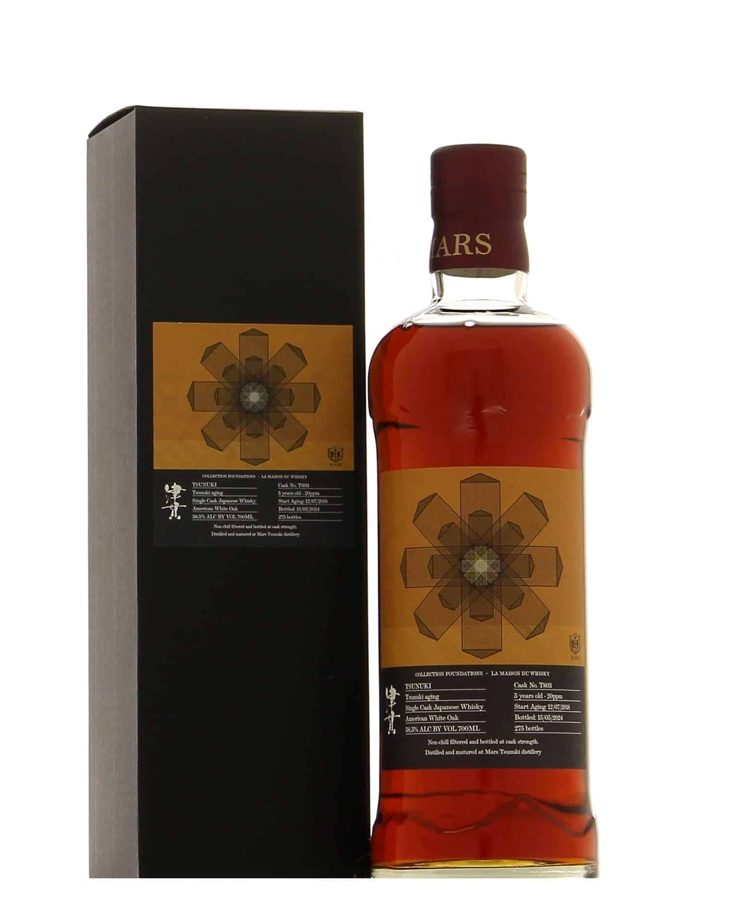 Whisky MARS 5 ans 2018 Tsunuki - Tsunuki Aging T803 Bourbon Hogshead 70 cl