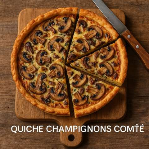 Quiche au jambon, champignons & comté