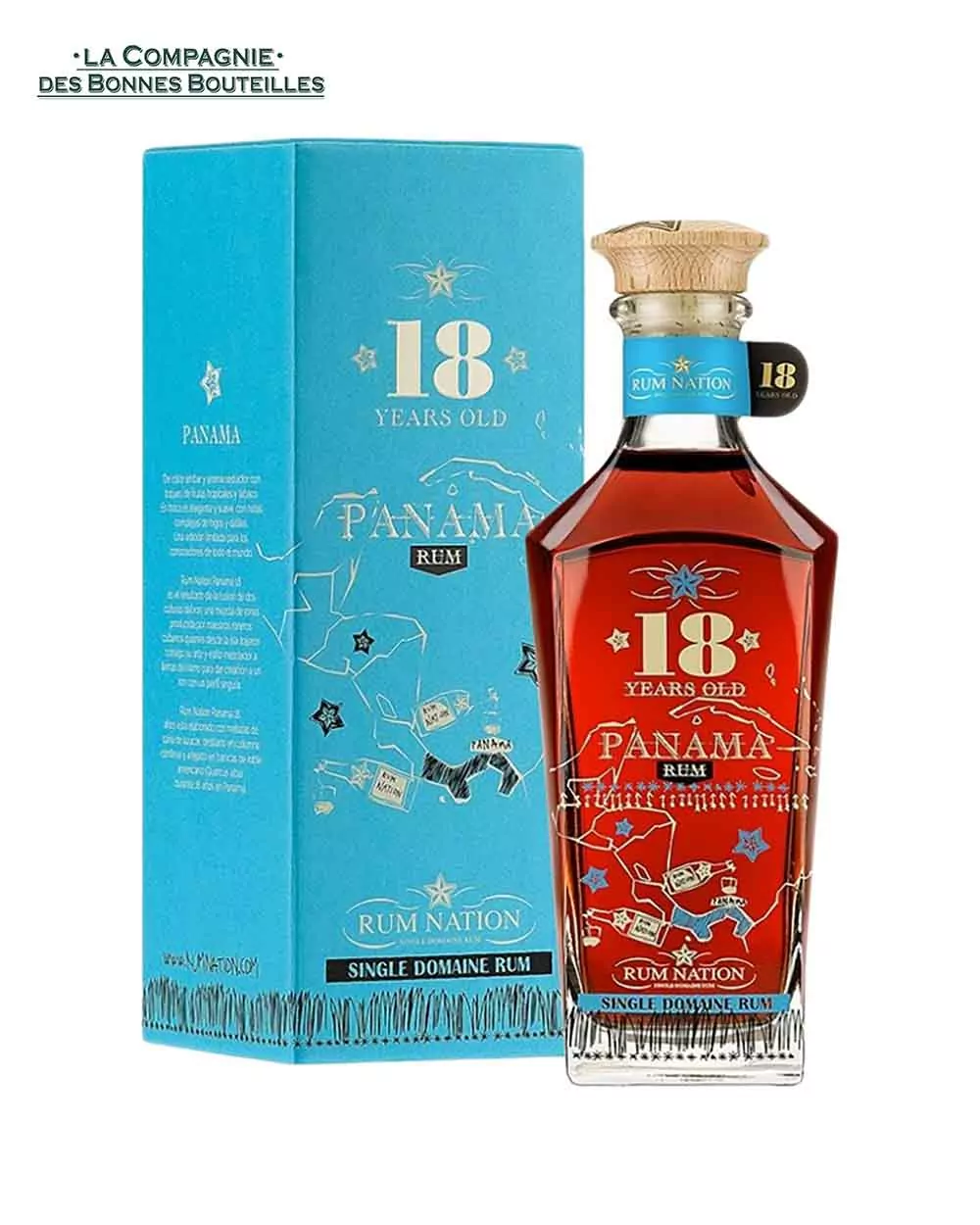 Rhum de mélasse Rum Nation 18 Ans Panama Decanter  70 cl