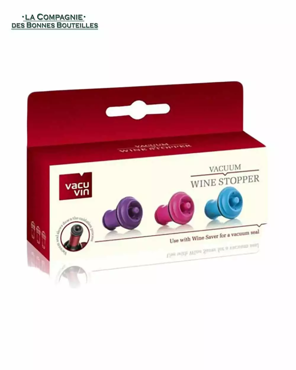 bouchons Vacuvin Vacuum Stoppers x3  - 3 couleurs