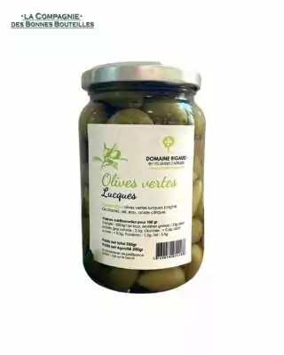 Olives vertes Lucques - Domaine Rigaud 350 gr
