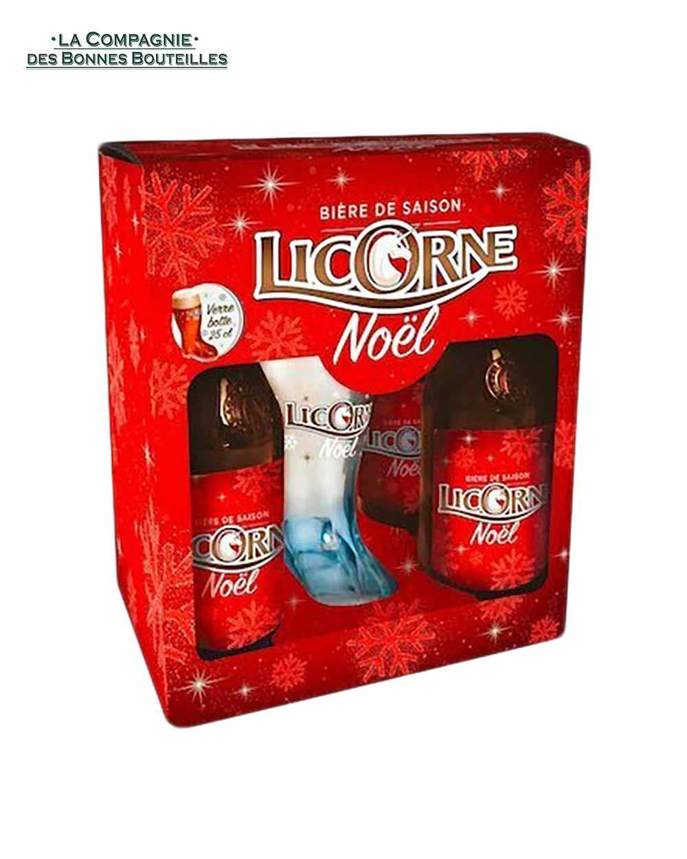 Coffret Licorne Noel 4 bières 33cl VP + verre