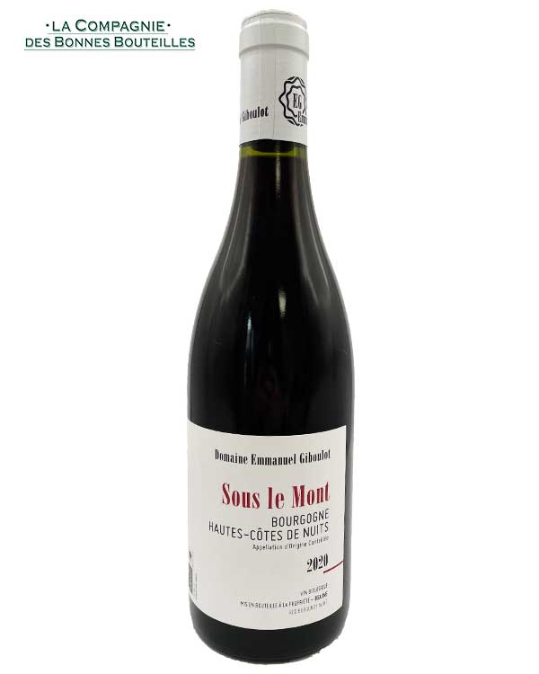 Vin rouge - Emmanuel Giboulot - Sous le mont -Hautes Côtes de nuits - 2020- 75cl