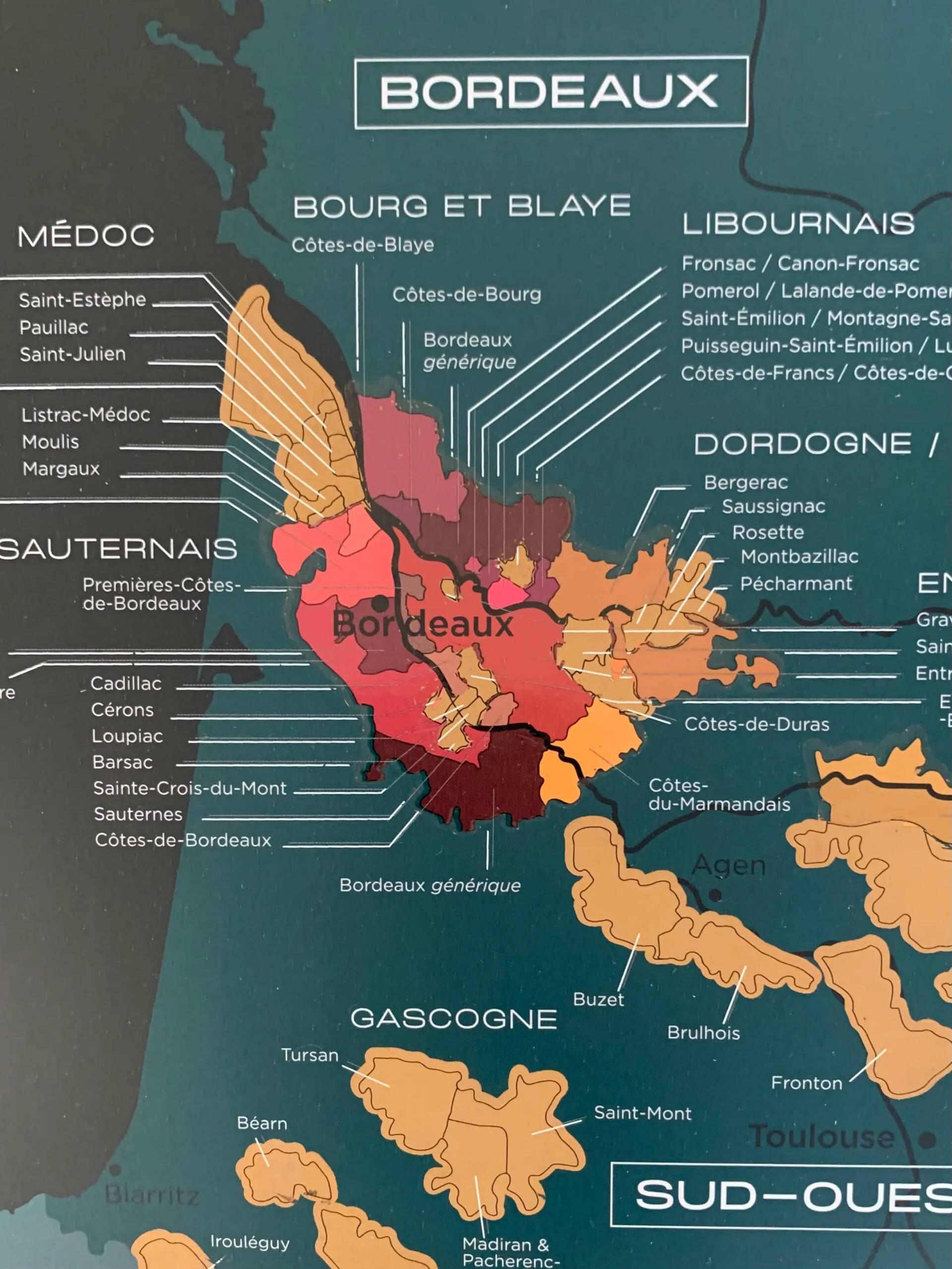 Carte à gratter - La France des vins - La Compagnie des Bonnes