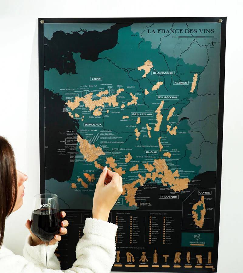 Carte du vin à gratter – FRANCE – – 1020 Dégustations
