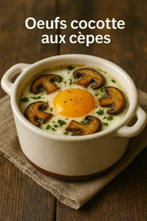 Œufs cocotte aux cèpes