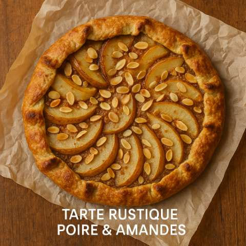 Tarte rustique poire & amandes