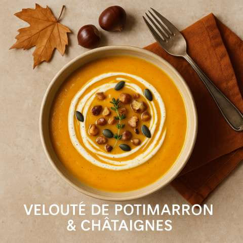 Velouté de potimarron & châtaignes