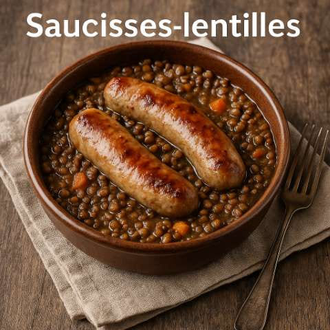 Saucisses lentilles