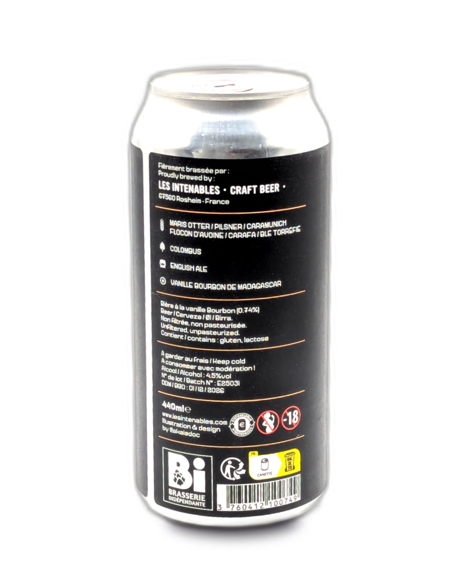 Bière Les Intenables - Velvet Ghost - Sweet stout vanille bourbon 44cl ...