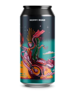 Canette Hoppy Road Lazy Rider &eacute;dition 2026 NEIPA 6,4 % vol., 44 cl sur fond blanc