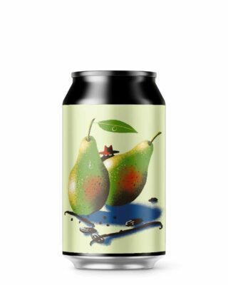 Canette Peekaboo Hoppy Road 33 cl, Pastry Gose poire vanille tonka, illustration de deux poires